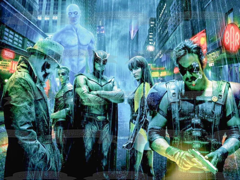 Watchmen Película Silk Spectre Dr. Manhattan Ozymandias Rorschach Nite Owl Comediante Decoración comestible para tarta Ima...