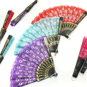 Abanico Plastico Liso Estampado Flor 12 Unidades