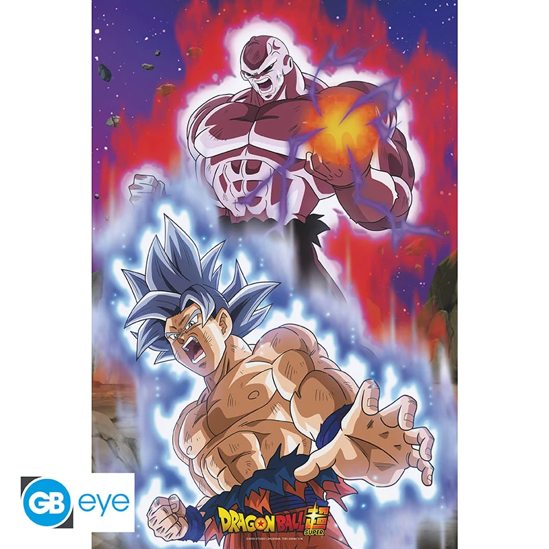 POSTER GRANDE 91.5X61 GOKU VS JIREN DRAGON BALL SUPER ABYSSE