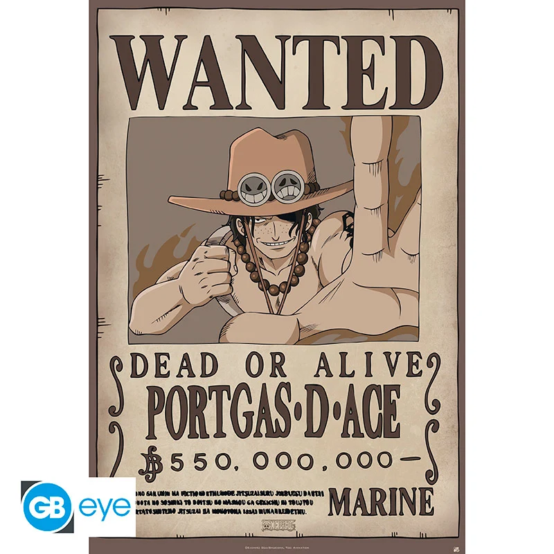 POSTER GRANDE 91.5X61 WANTED ACE ONE PIECE ABYSSE
