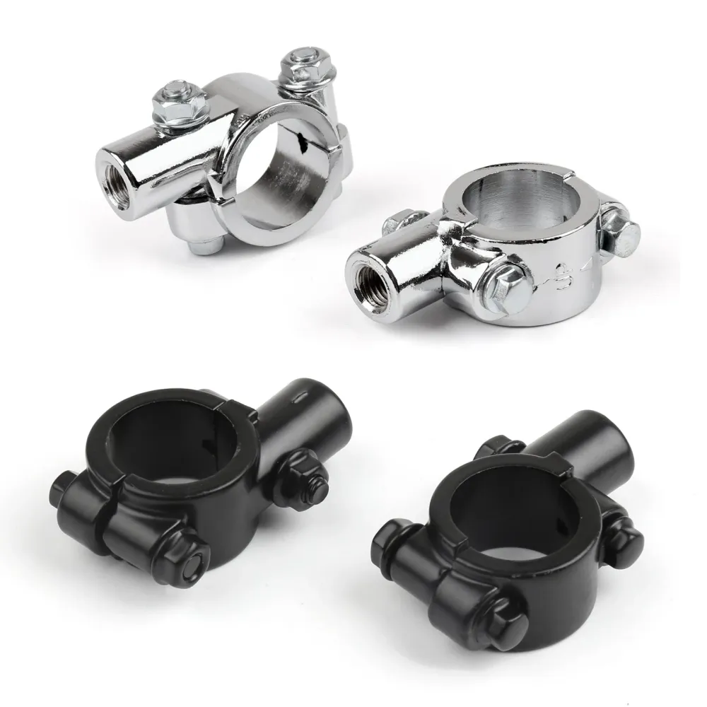 Adaptador de abrazadera para montaje en espejo, rosca de 10MM, 1 manillar para motocicleta y bicicleta, genérico Cromo