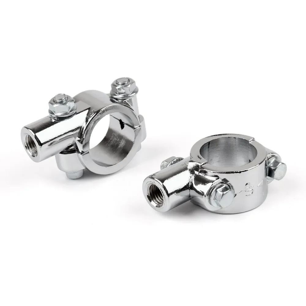 Adaptador de abrazadera para montaje en espejo, rosca de 10MM, 1 manillar para motocicleta y bicicleta, genérico Cromo