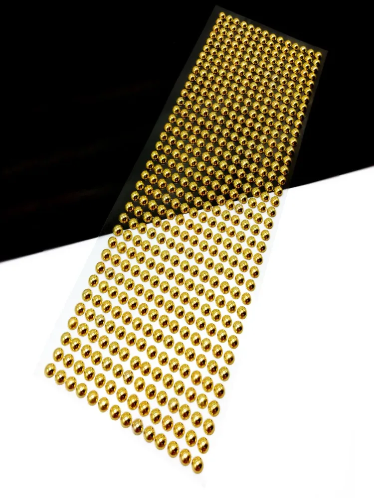 Adhesivo Perla 6Mm 504Pcs Dorado X 1 Unidad