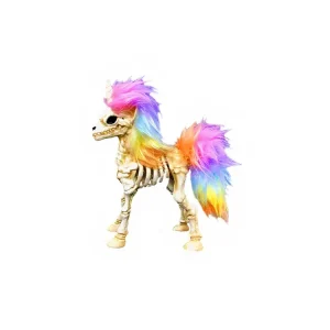 Adorno Halloween Esqueleto Unicornio 20 Cm 1 Unidad