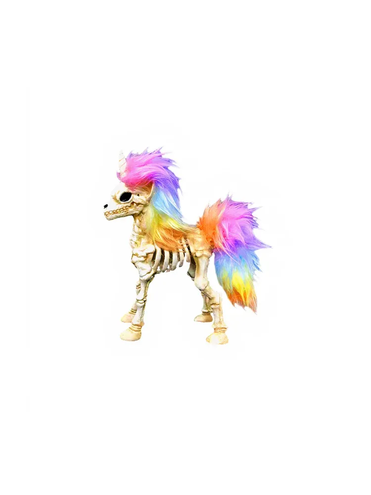 Adorno Halloween Esqueleto Unicornio 20 Cm 1 Unidad