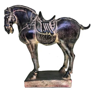 Adorno resina caballo 39x35x14 cm.