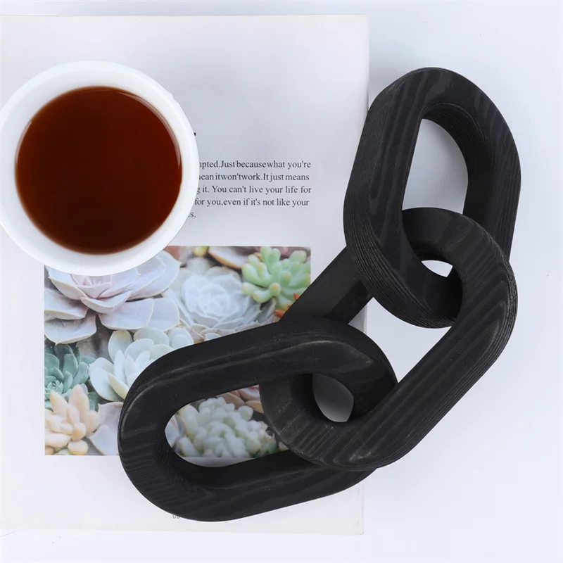 Cadena de madera square Negro AL