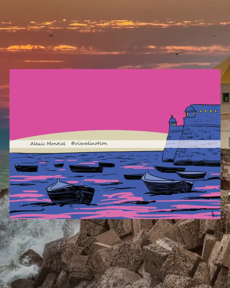 Lámina Castillo Santa Catalina Cádiz Alexis Visualinotion