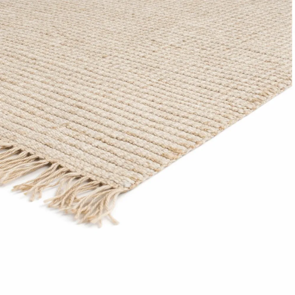 Alfombra hecha mano - Greystone - Mezcla de yute/lana - Beige