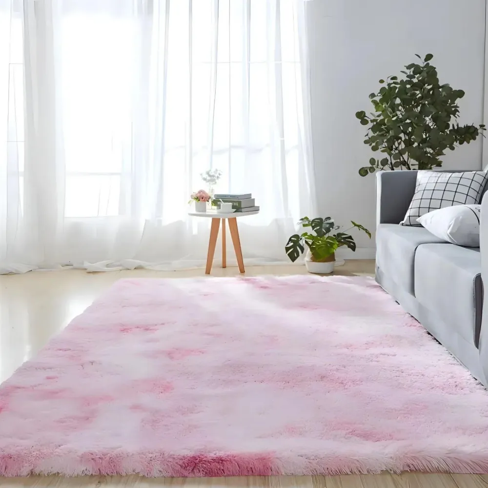 Alfombra Peluda Super Suave 195x230 CM Rosa