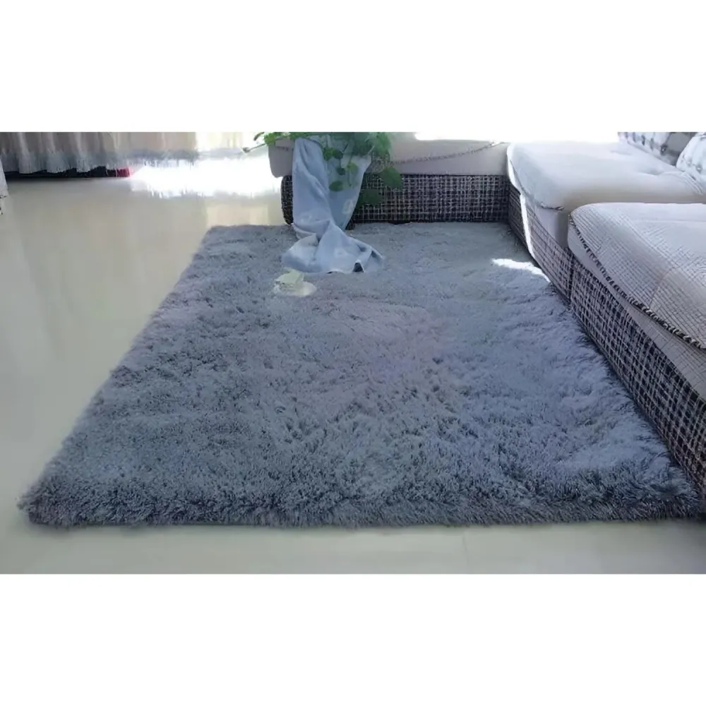 Alfombra Peluda Super Suave 2x1,8 MTS Plomo Liso