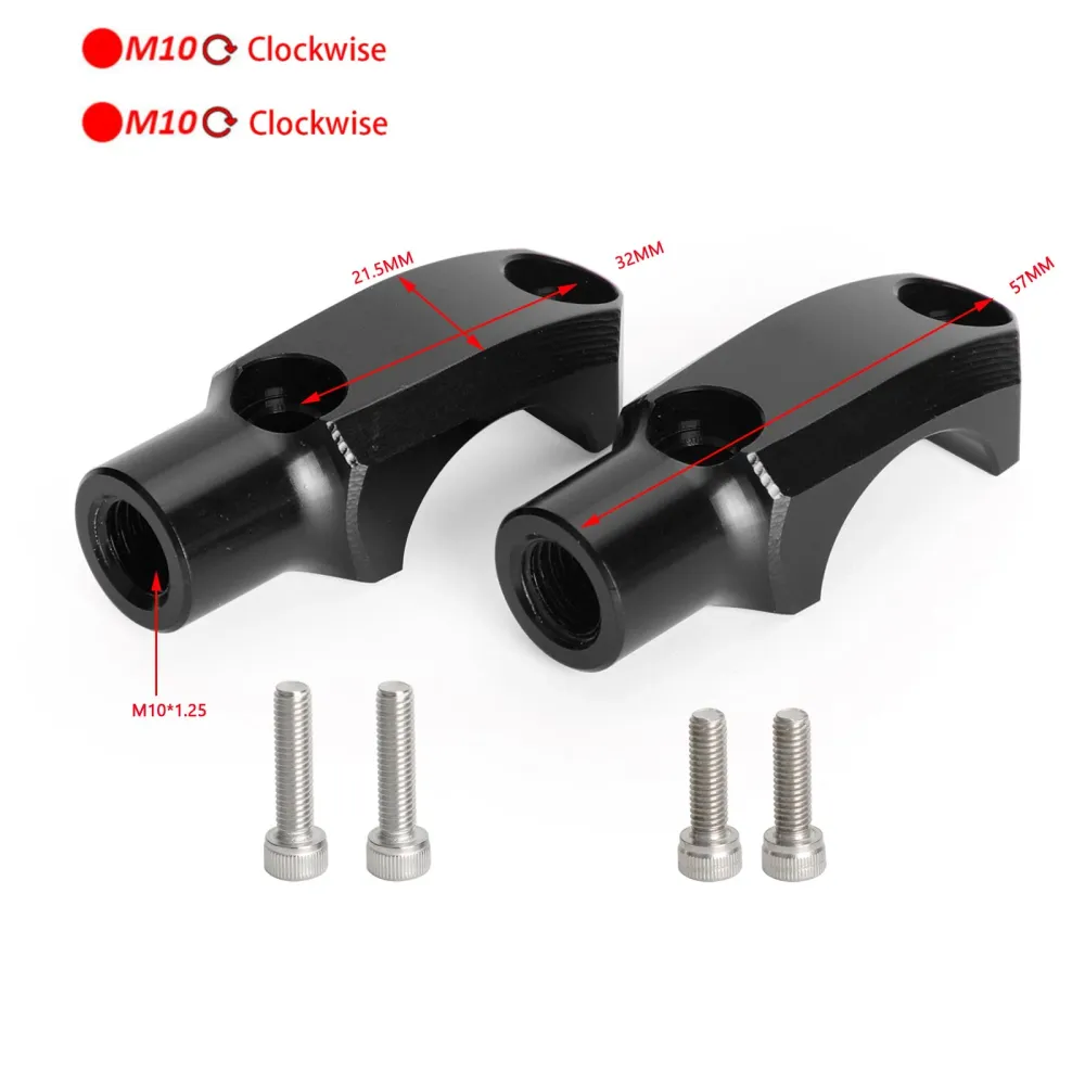 Aluminio CNC 7/8" Abrazadera de cilindro maestro delantero de 22 mm y adaptador de montaje de espejo de 10 mm (genérico)