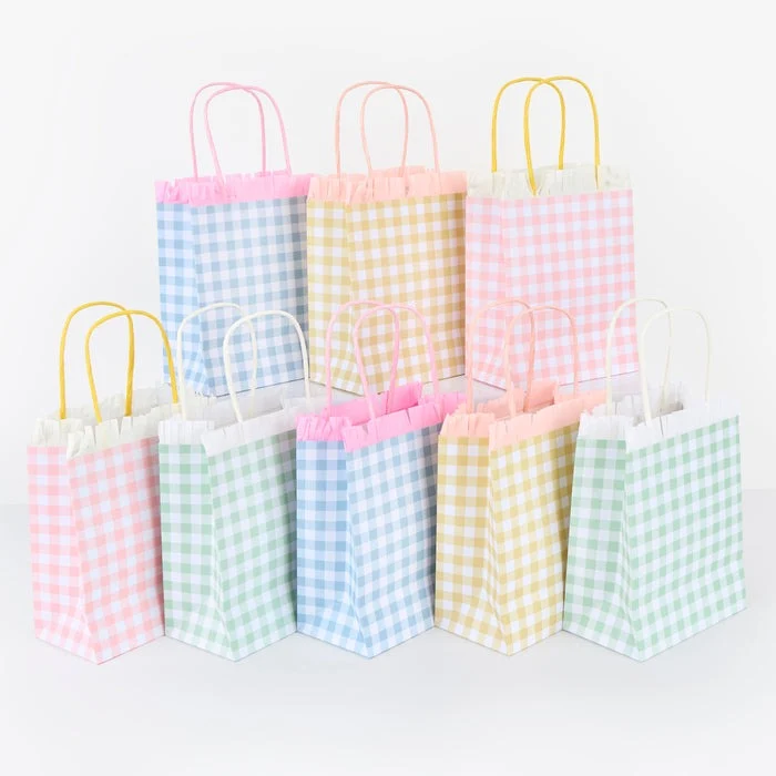 Bolsitas de Fiesta Vichy con Flecos (Pack 8) Amate es