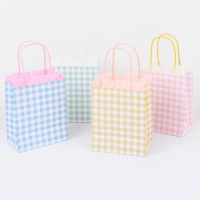 Bolsitas de Fiesta Vichy con Flecos (Pack 8) Amate es