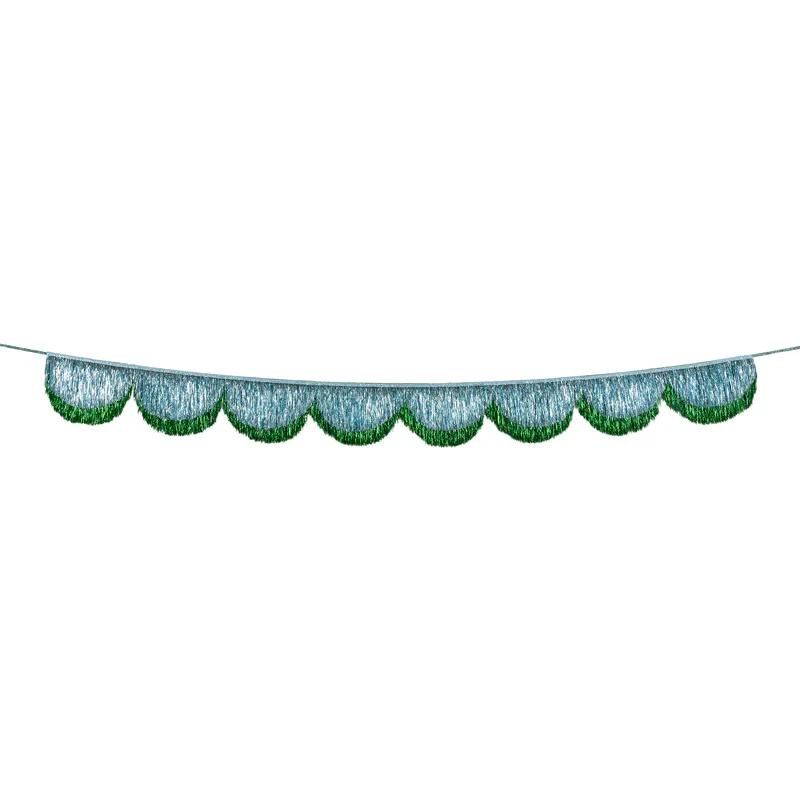 Guirnalda de flecos brillantes azul y verde Amate es