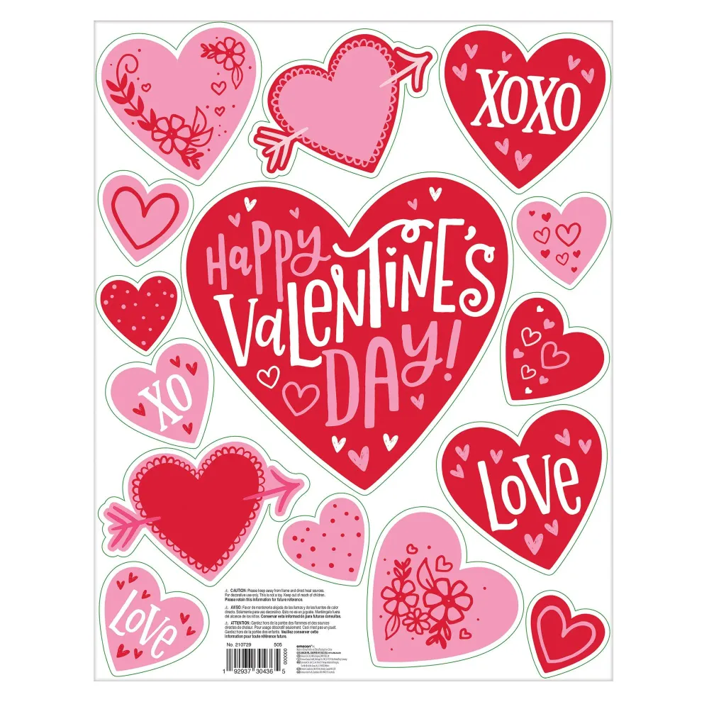 Decoración de ventana de vinilo de San Valentín Amscan
