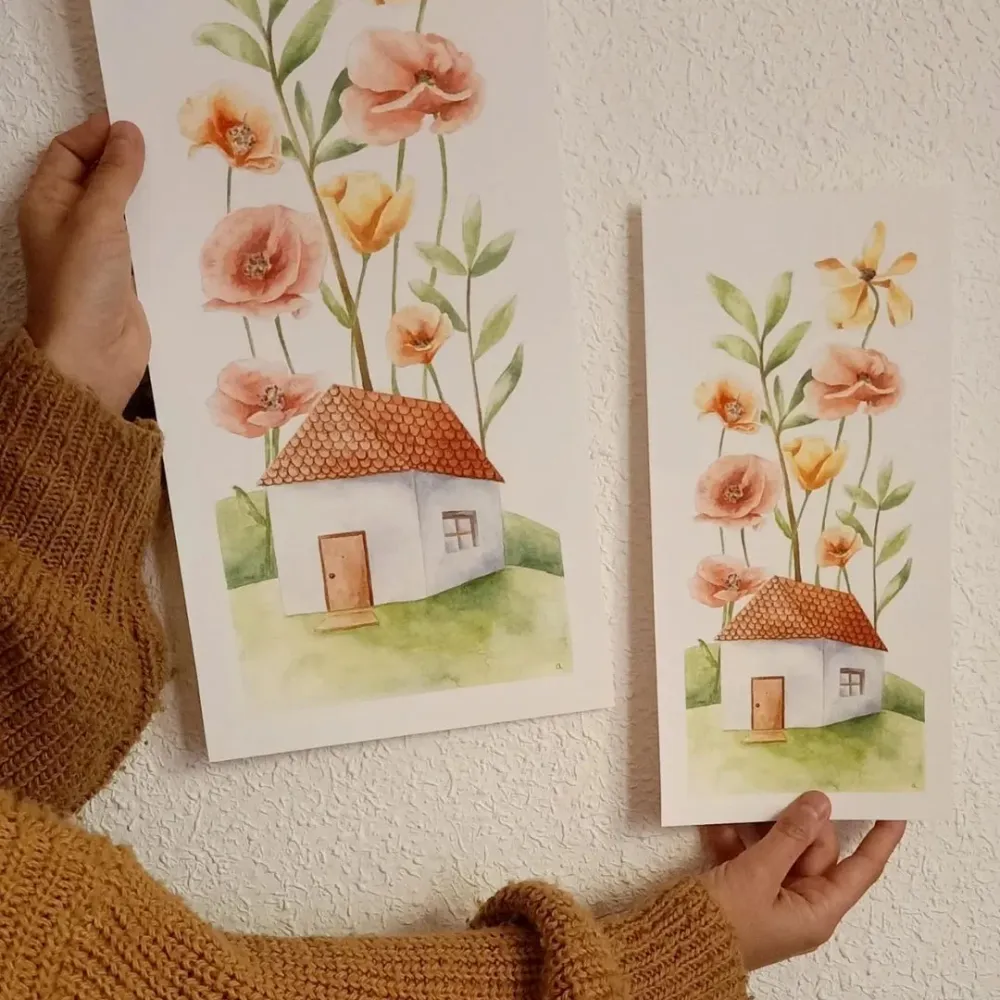 Lámina Casita que florece tamaño peque Ana H