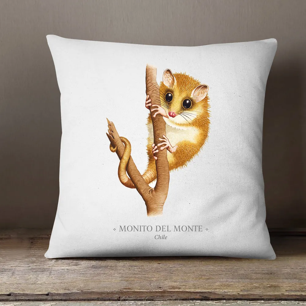 Funda cojín Monito del Monte - Fauna Chilena Andes1
