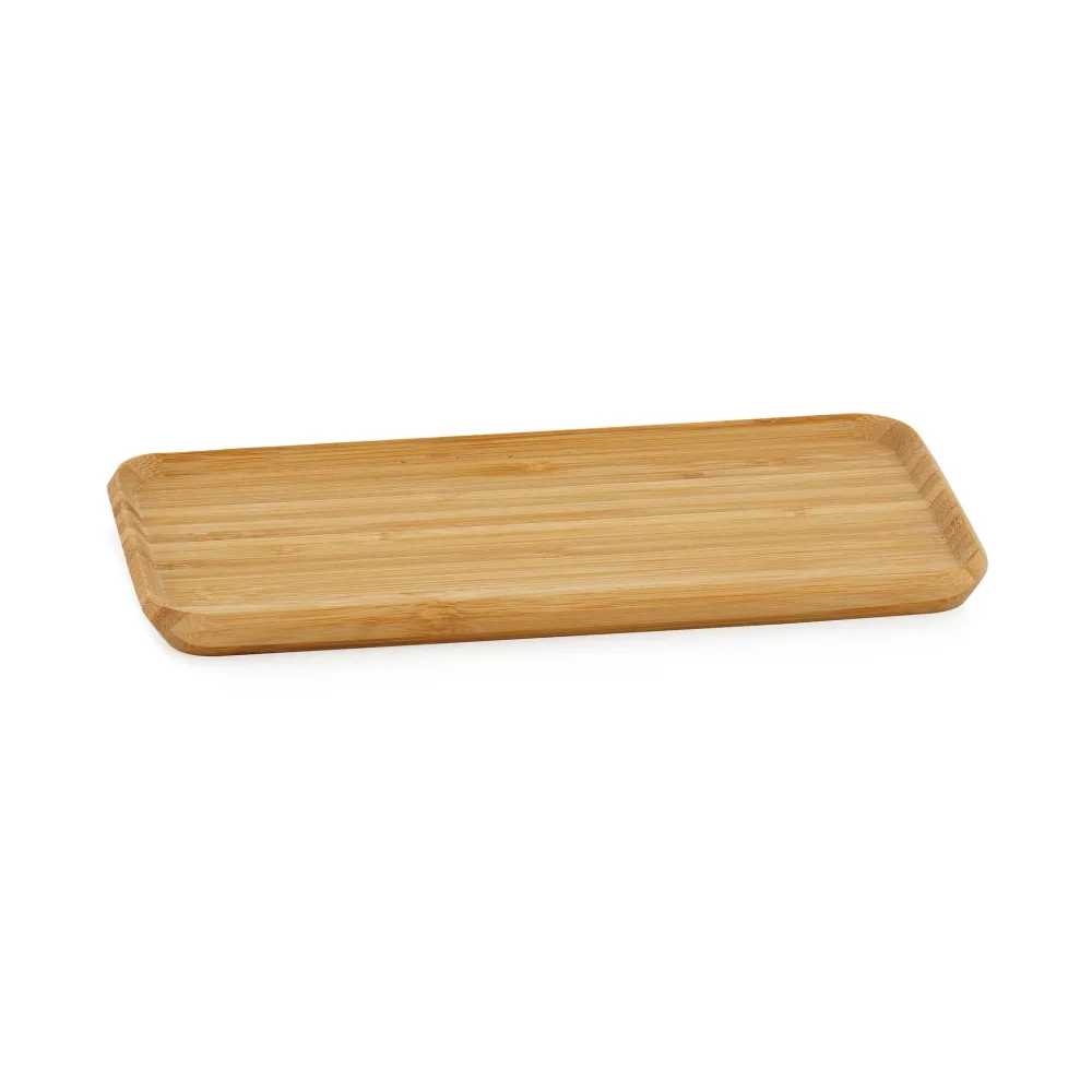Bandeja decorativa de bambú rectangular beige 24cm Andrea House