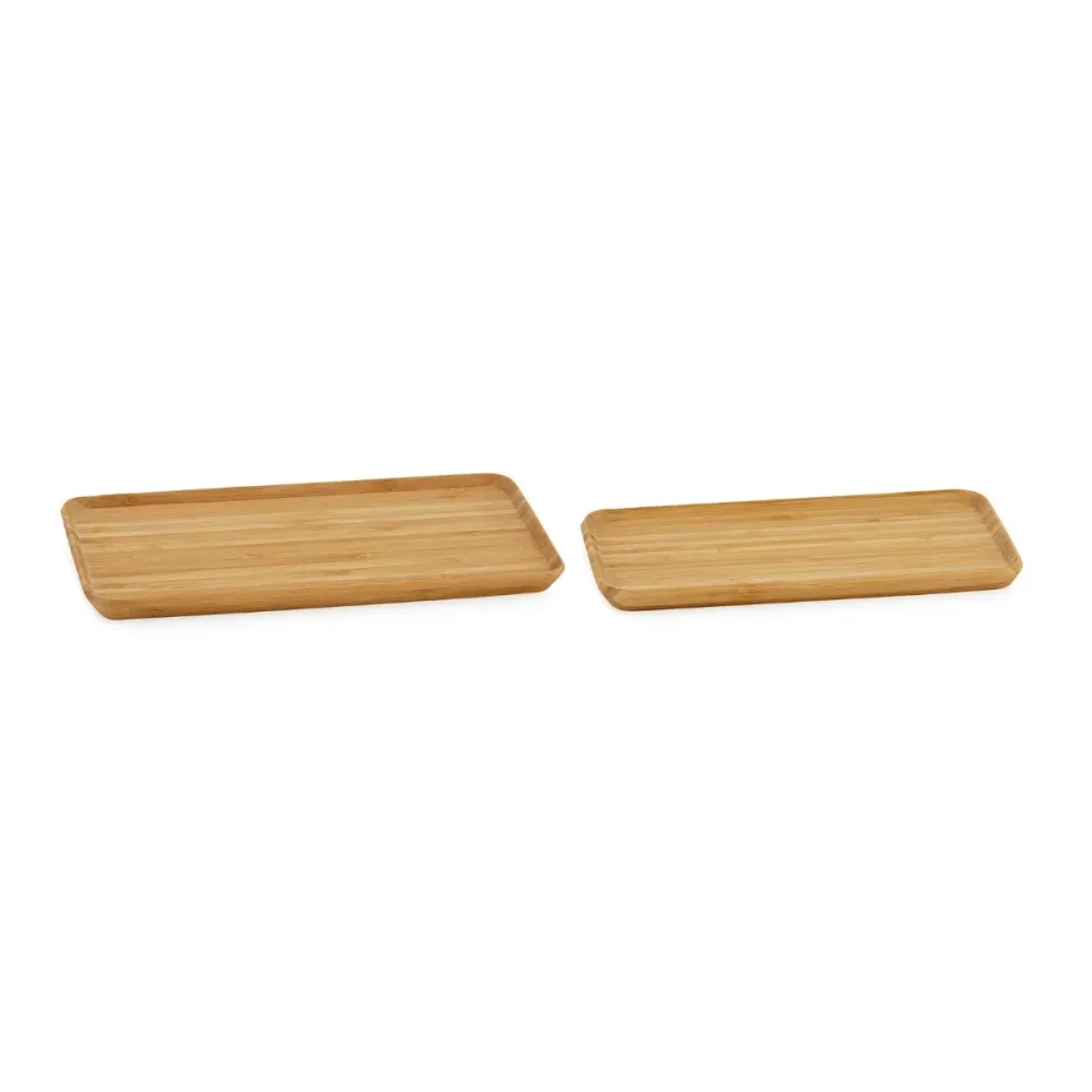 Bandeja decorativa de bambú rectangular beige 24cm Andrea House