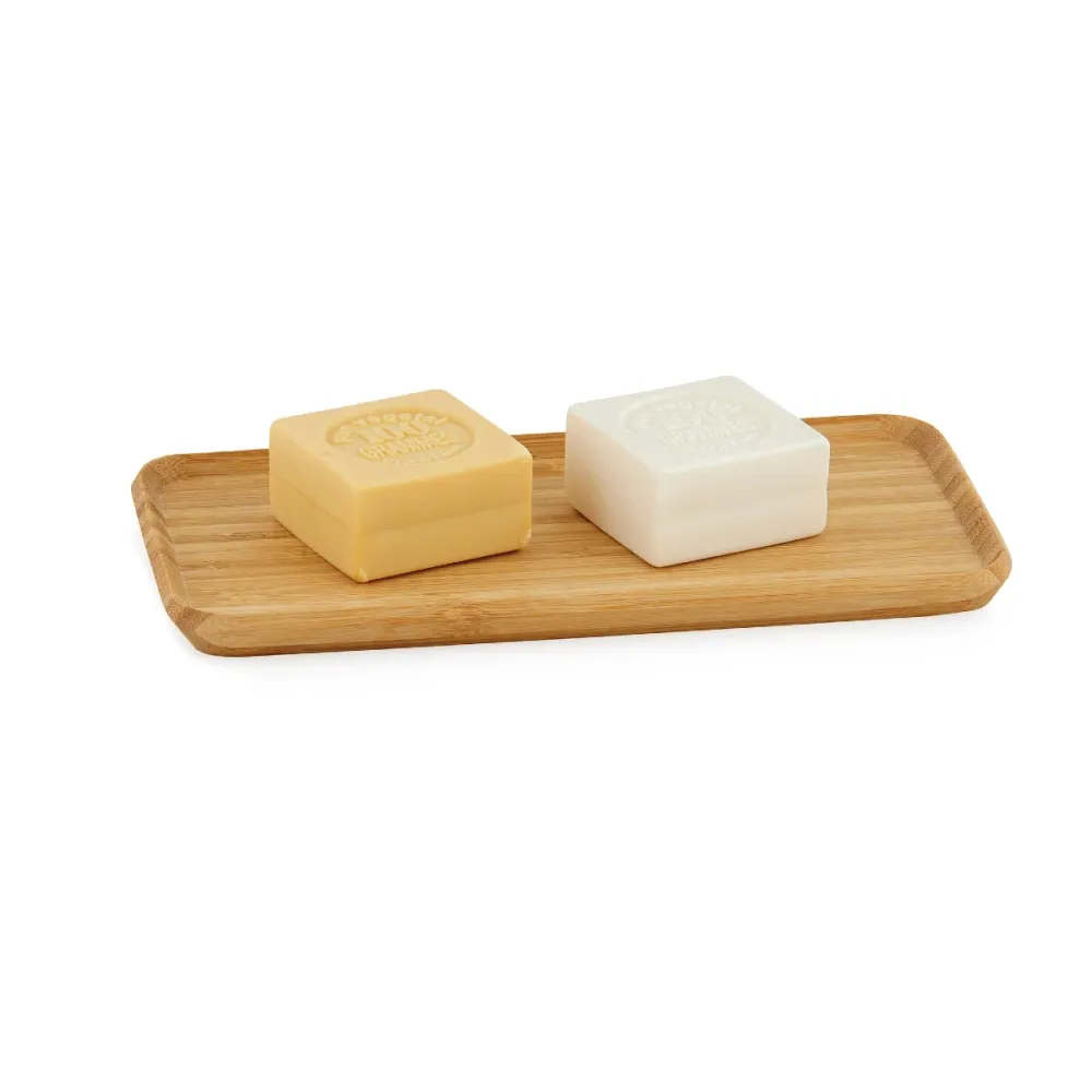 Bandeja decorativa de bambú rectangular beige 24cm Andrea House