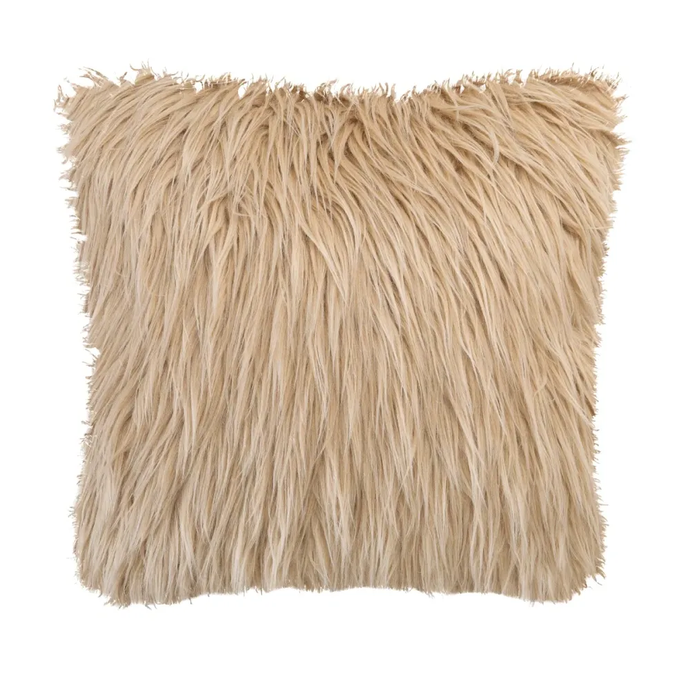 Cojín cuadrado de pelo beige 50x50 Andrea House