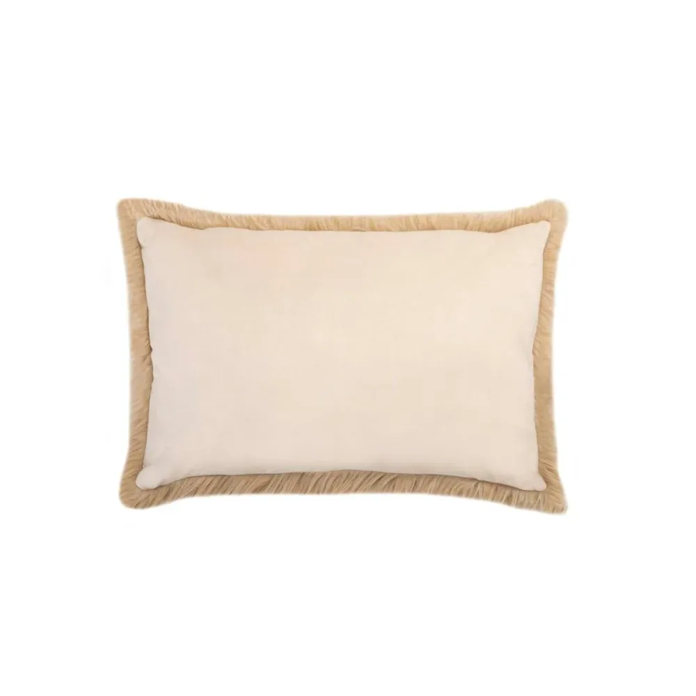 Cojín decorativo de pelo beige 40x60 Andrea House