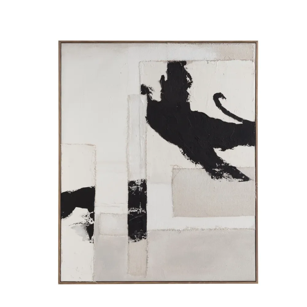 Cuadro abstracto blanco y negro Osaka 80 × 100 Andrea House