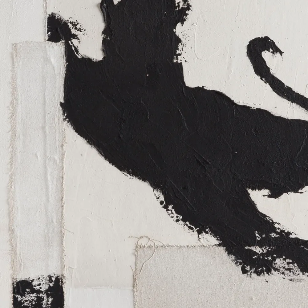 Cuadro abstracto blanco y negro Osaka 80 × 100 Andrea House