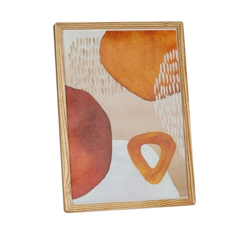 Cuadro abstracto contemporáneo de madera beige 40x50 Andrea House