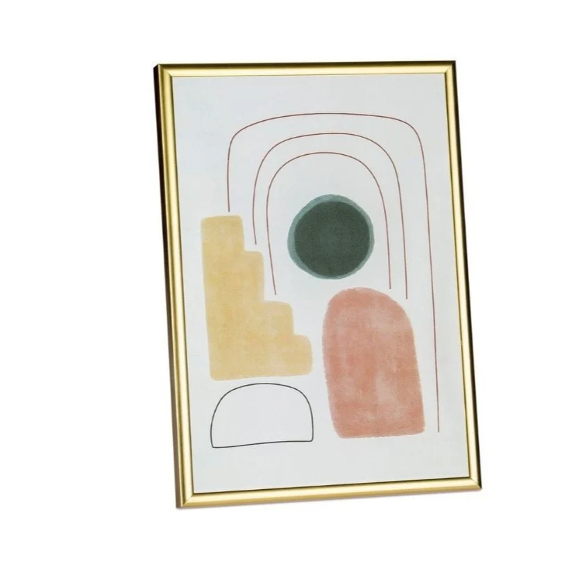 Cuadro abstracto moderno de metal dorado 40x50 Andrea House