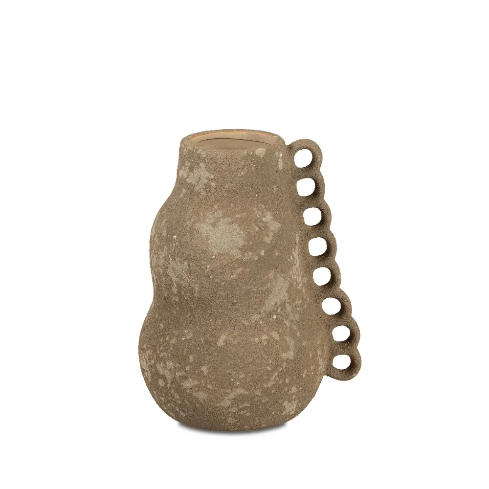 Jarrón decorativo de cerámica Atacama marrón 23 cm Andrea House