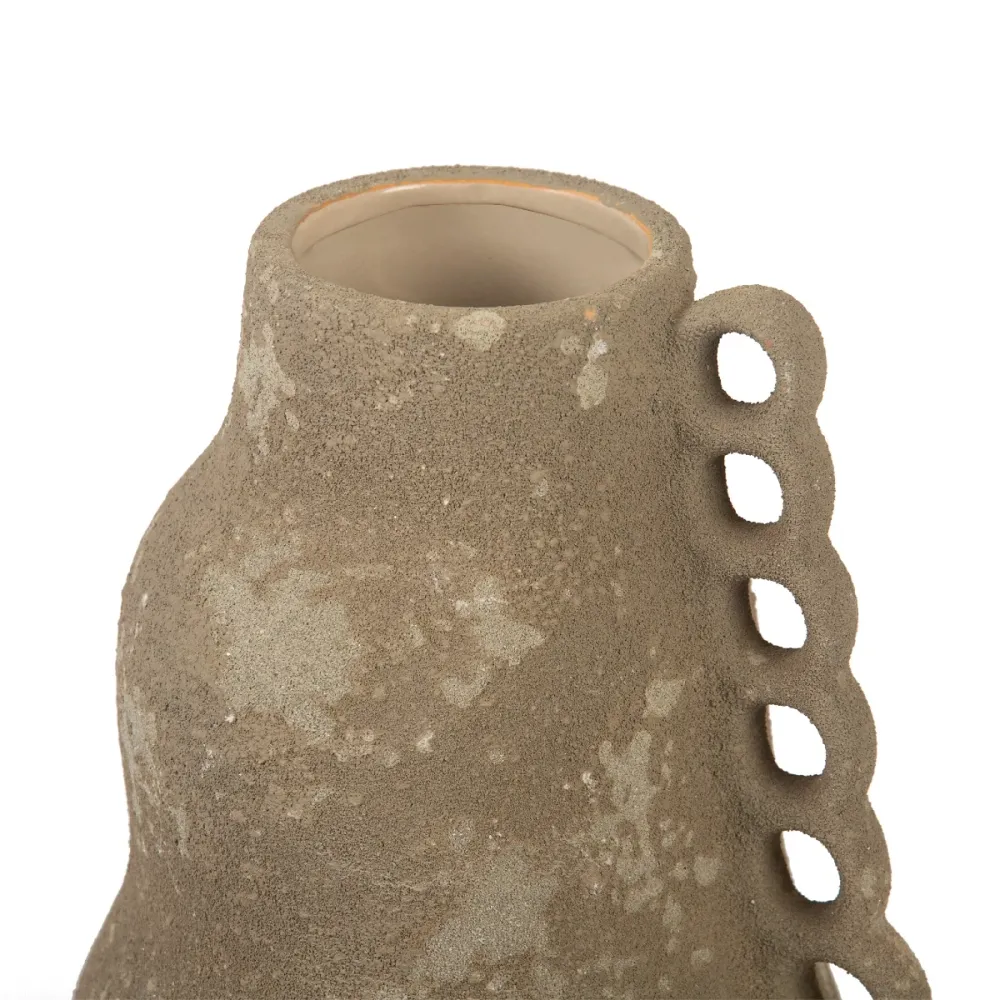 Jarrón decorativo de cerámica Atacama marrón 23 cm Andrea House