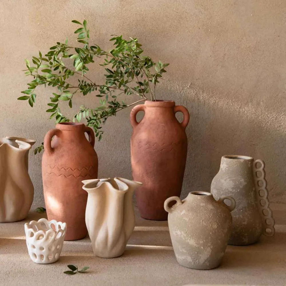 Jarrón decorativo de cerámica Atacama marrón 23 cm Andrea House