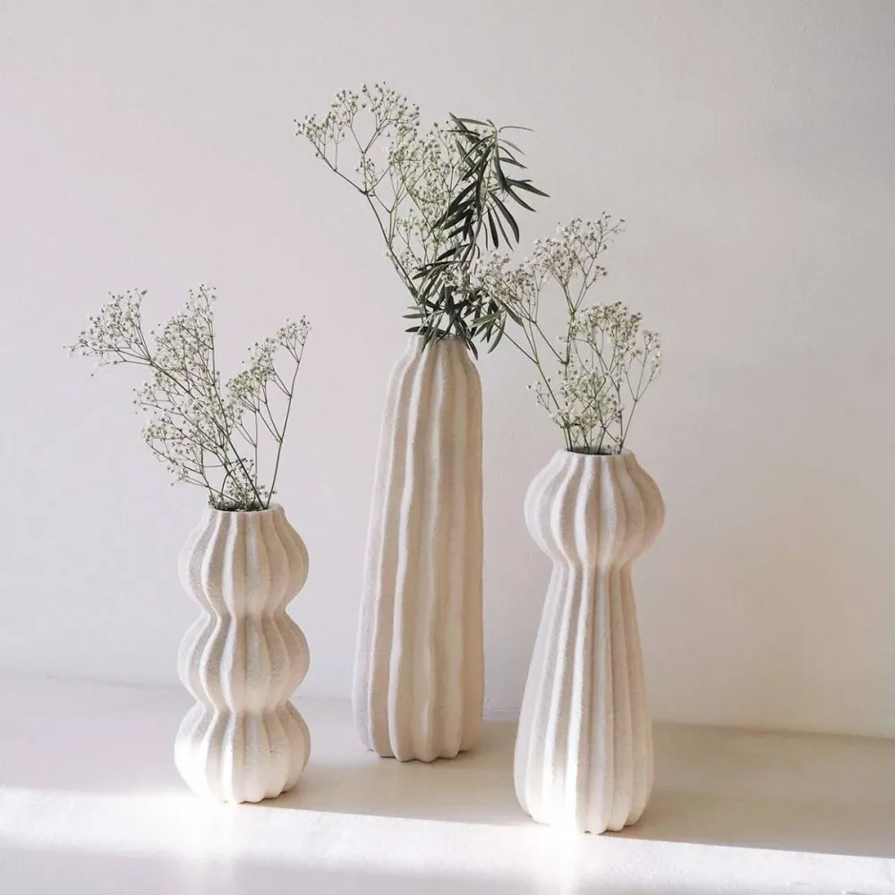 Jarrón decorativo de gres Kaduna blanco 48,5 cm Andrea House