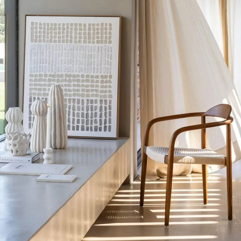 Jarrón decorativo de gres Kaduna blanco 48,5 cm Andrea House