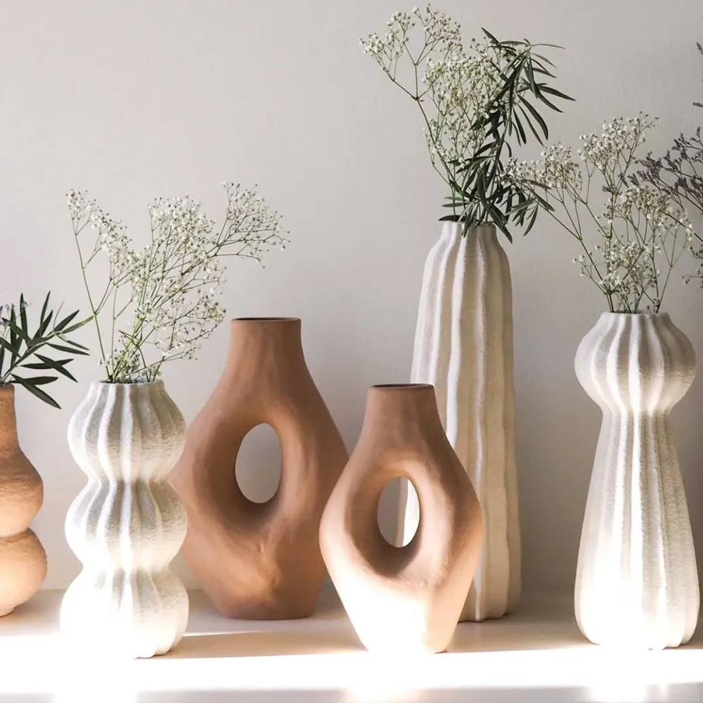 Jarrón decorativo de gres Kaduna blanco 48,5 cm Andrea House