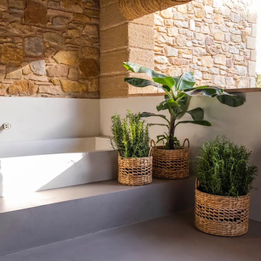 Set de 3 cestas de fibra natural trenzada Andrea House