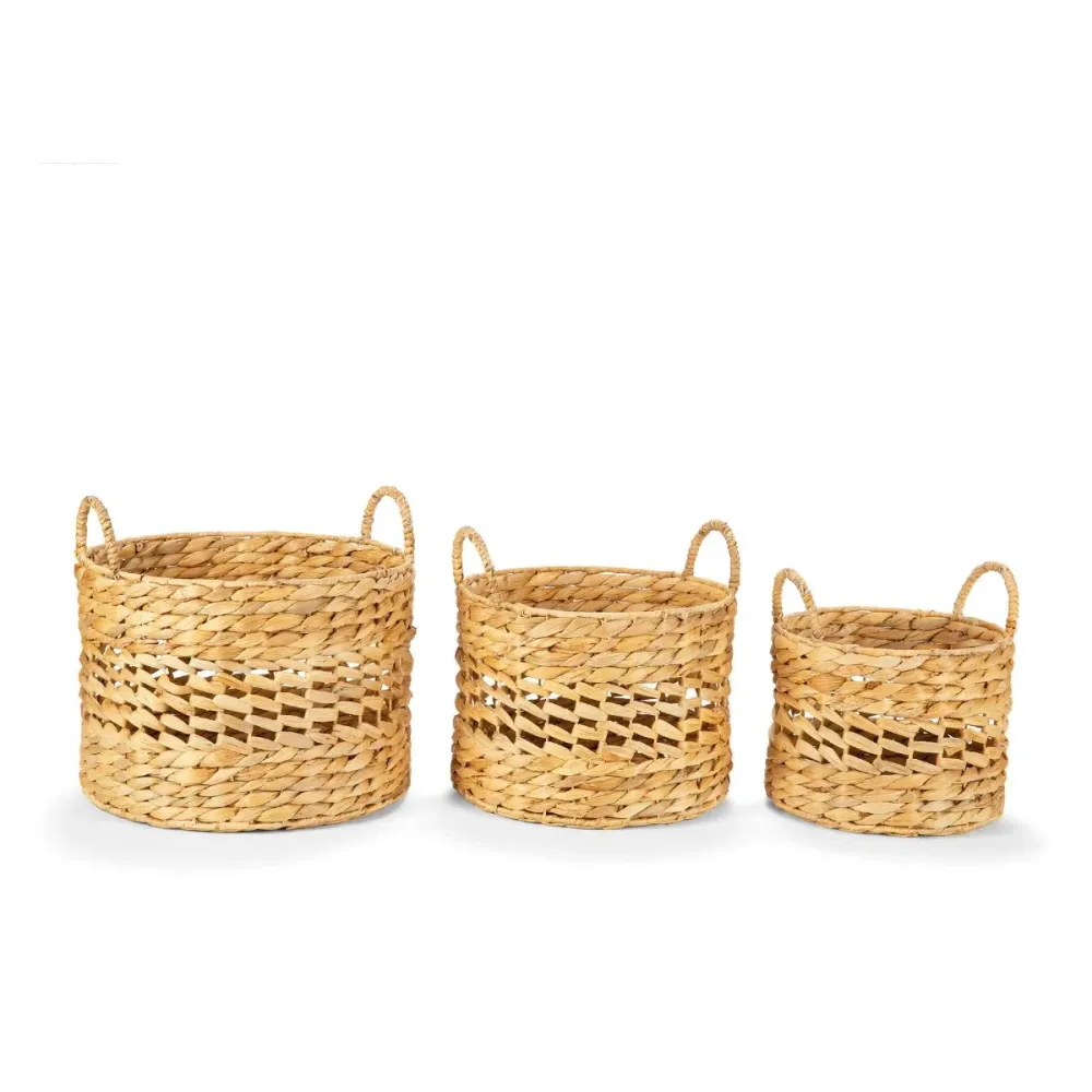 Set de 3 cestas de fibra natural trenzada Andrea House