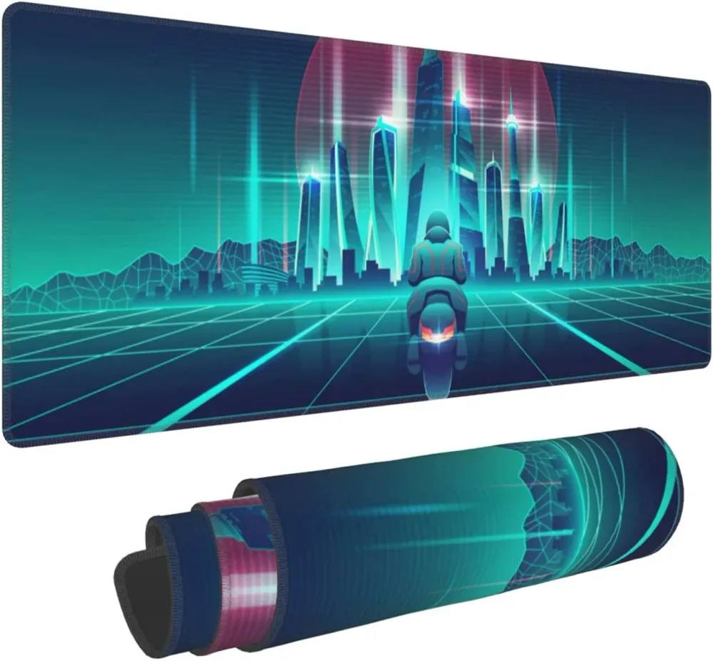 Alfombrilla de ratón XL para motocicleta Ciudad futurista Antre du Motard