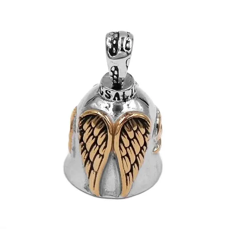 Campana de motocicleta<br> Alas de ángel doradas Antre du Motard