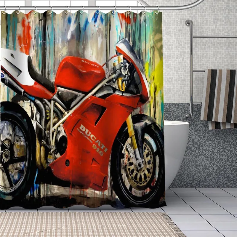 Cortina de ducha de motocicleta Ducati 916 Rojo Antre du Motard