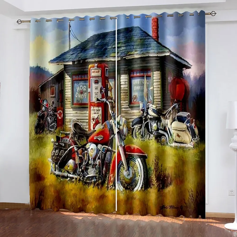 Cortina de motocicleta Gasolinera antigua Antre du Motard