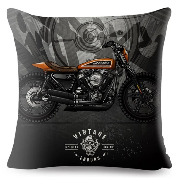 Funda de cojín decorativa Calle de motocicletas Antre du Motard