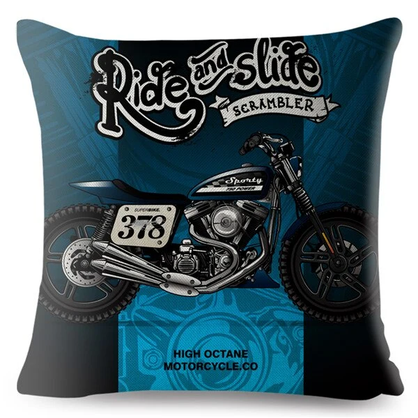 Funda de cojín decorativa<br> Paseo en moto y tobogán Antre du Motard
