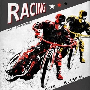 Póster Moto vintage<br> carreras de velocidad Antre du Motard