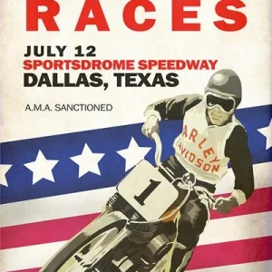 Póster Moto vintage<br> Texas Antre du Motard