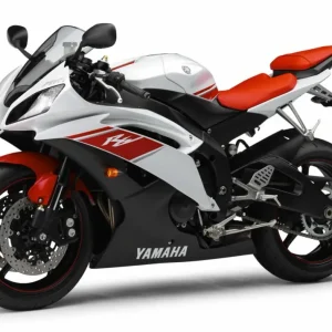 Póster Moto<br> Coche deportivo Yamaha bicolor Antre du Motard