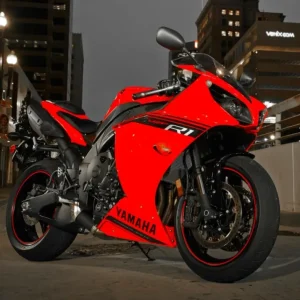 Póster Moto<br> Yamaha R1 Noche Antre du Motard
