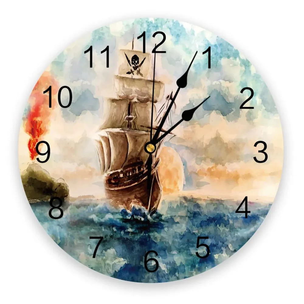 Reloj de pared motero<br> barco pirata Antre du Motard